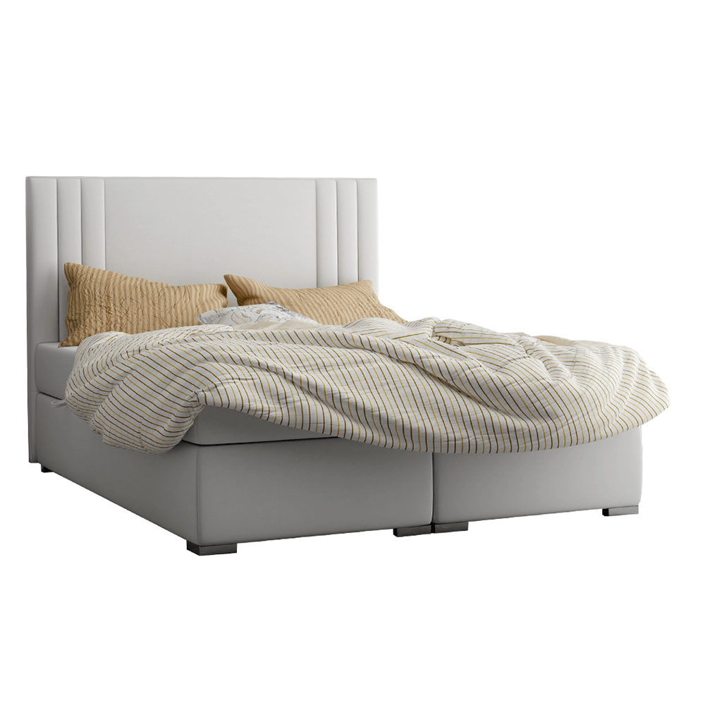Pat Tapitat boxspring, gri deschis, 160×200, CARINA - imagine 2