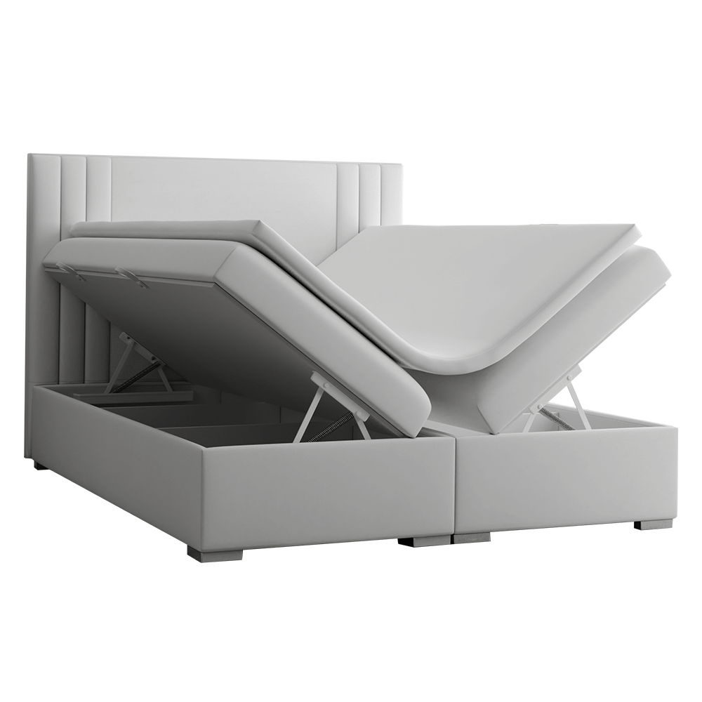 Pat Tapitat boxspring, gri deschis, 160×200, CARINA - imagine 5