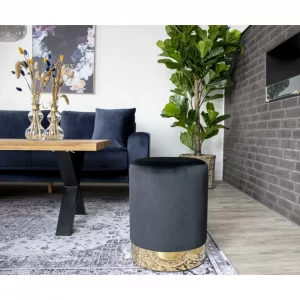 TABURET ROTUND NEGRU